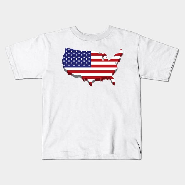 4th of July America independence day party,  usa flags Kids T-Shirt by FouadBelbachir46